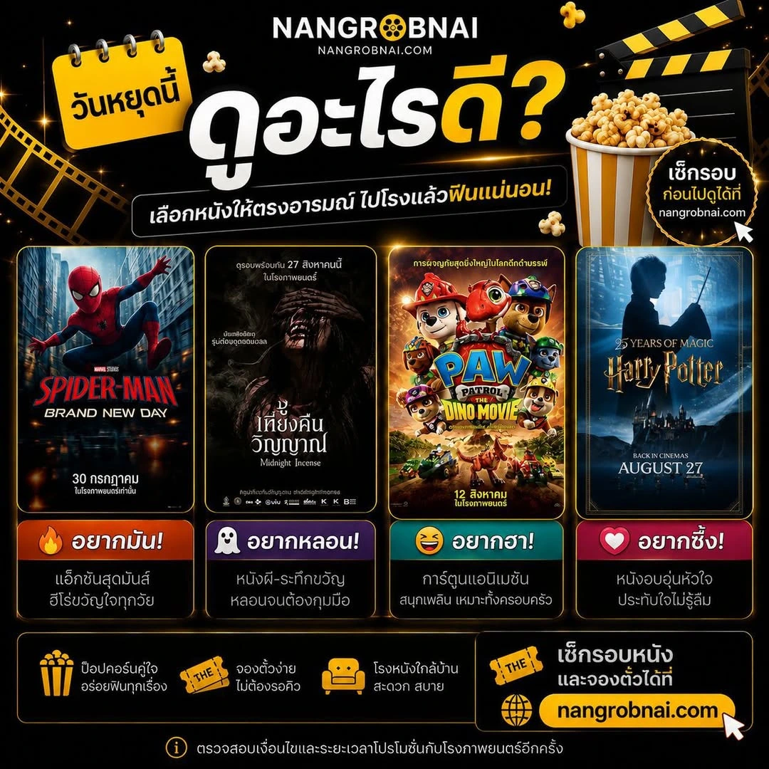 ภาพจากเพจ Nangrobnai แนะนำหนังสี่แนวตามอารมณ์สำหรับวันหยุด